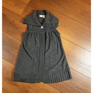 Piper & Blue Gray Large Collar Flowy Sweater Vest Size M